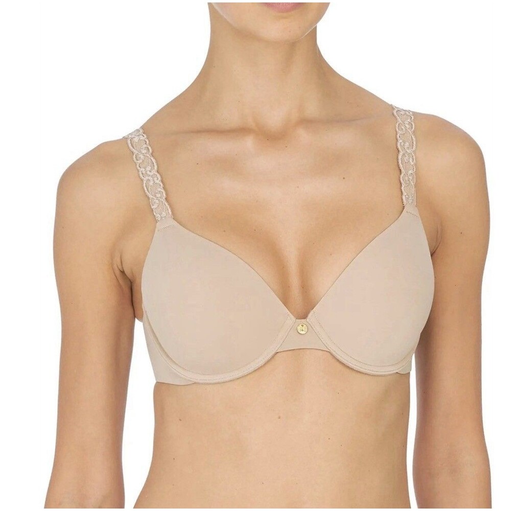 Natori Pure Luxe Contour Underwire Bra In Cafe Sz 36DDD New